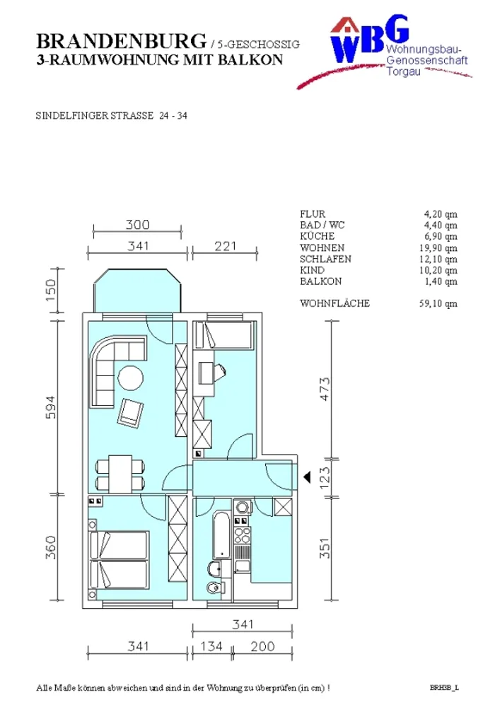 3 Zimmer Wohnung mit 59 m² in Torgau – Bild 8
