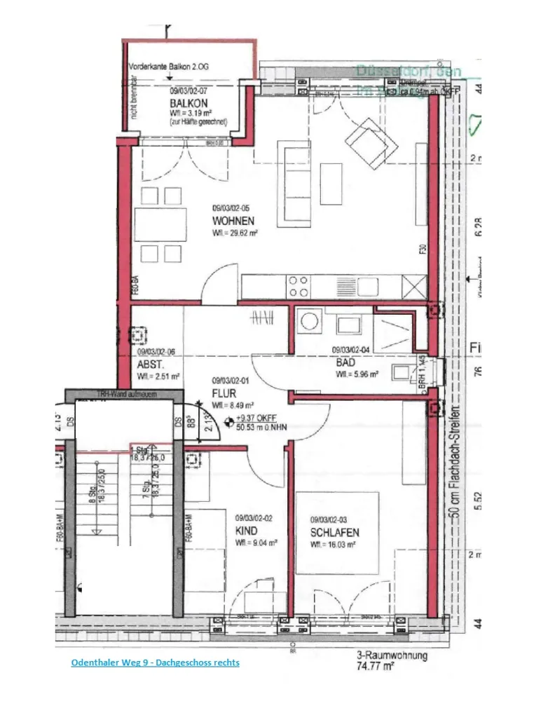 3 Zimmer Wohnung mit 74 m² in Düsseldorf – Bild 3