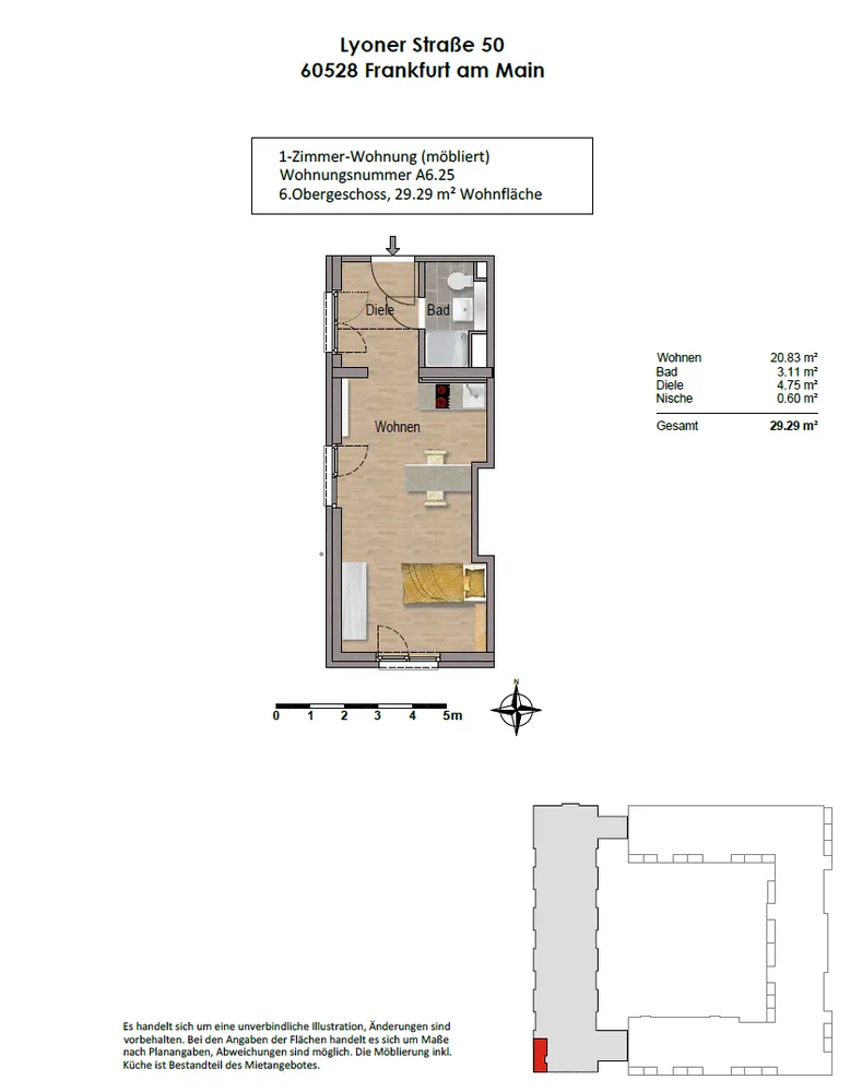 1 Zimmer Wohnung mit 29 m² in Frankfurt am Main – Bild 12