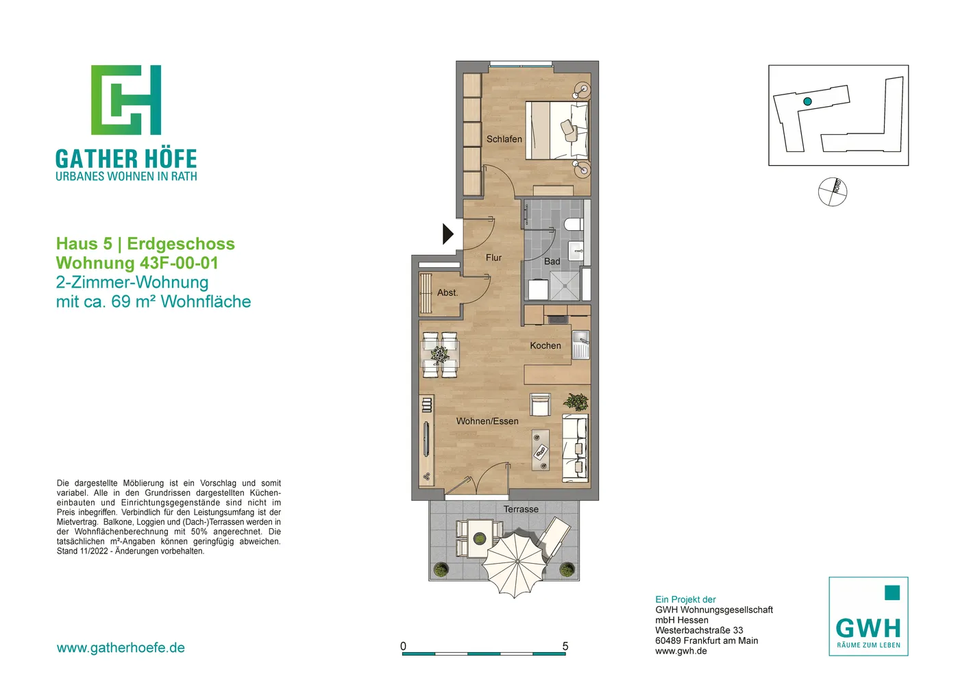 2 Zimmer Wohnung mit 63 m² in Düsseldorf – Bild 2
