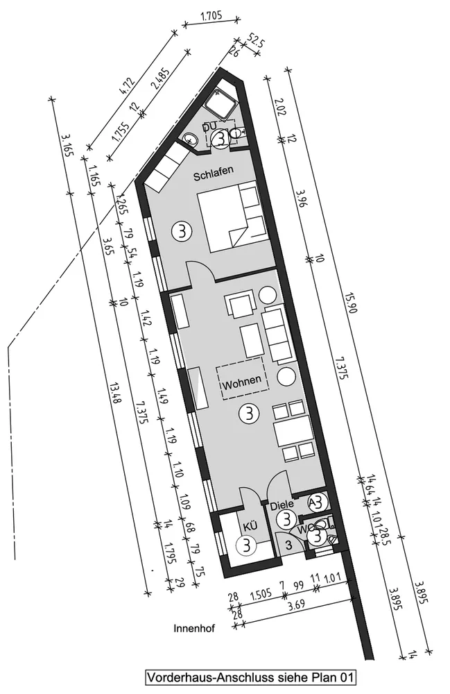 2 room apartment with 51 m² in Düsseldorf – Photo 10