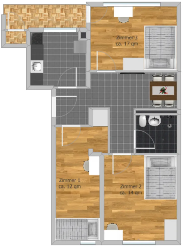 WG-Zimmer mit 14 m² in München – Bild 2