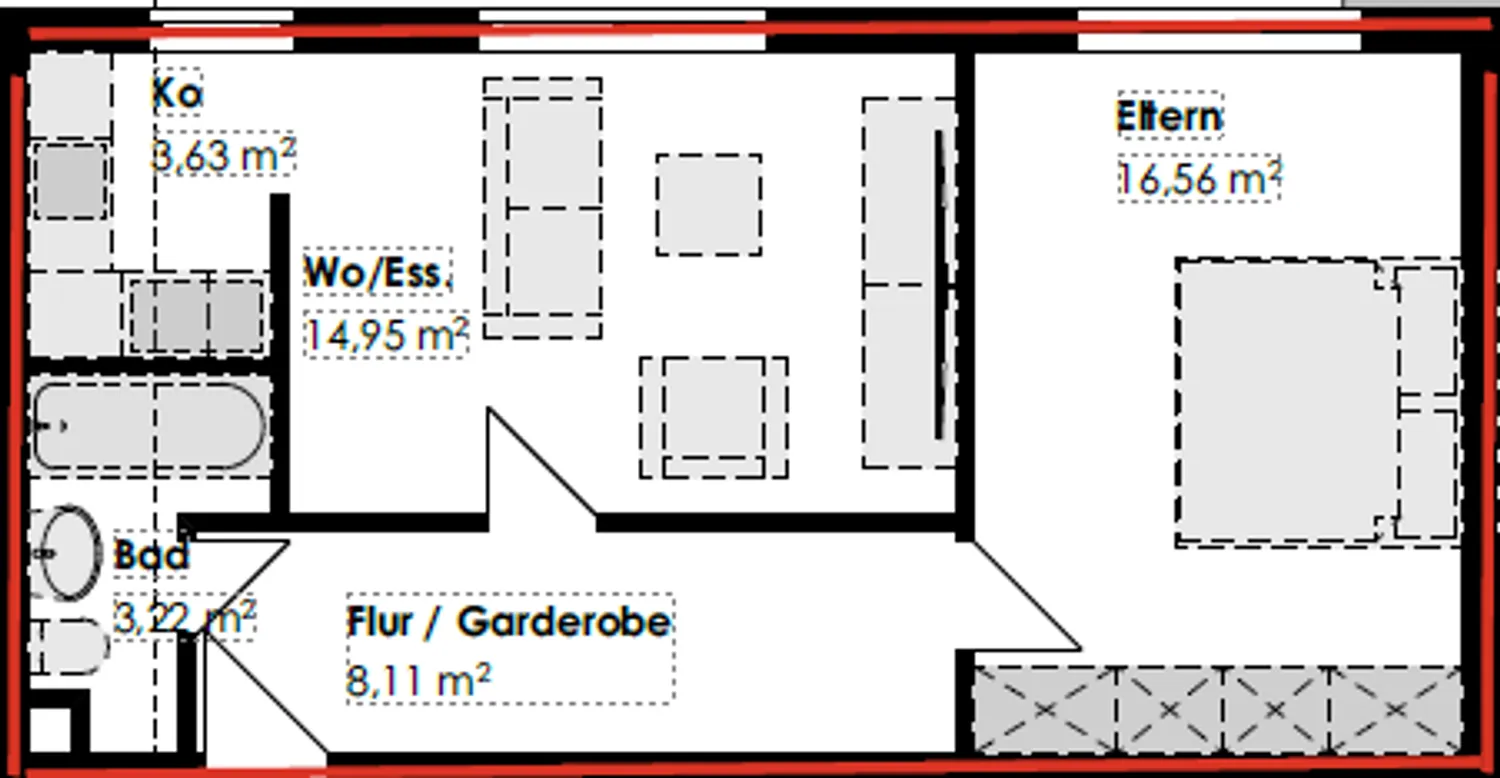 2 room apartment with 46 m² in Augsburg – Photo 2