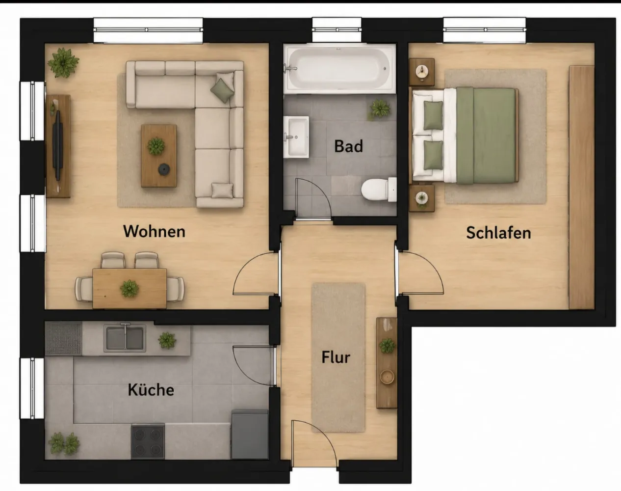 2 room apartment with 64 m² in Eilenburg – Photo 2