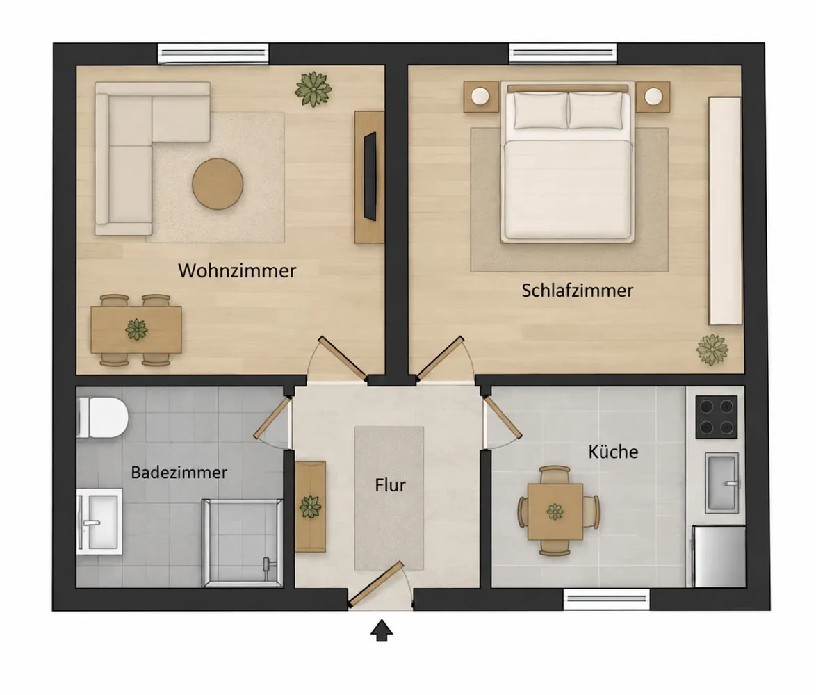 2 room apartment with 54 m² in Berlin – Photo 1