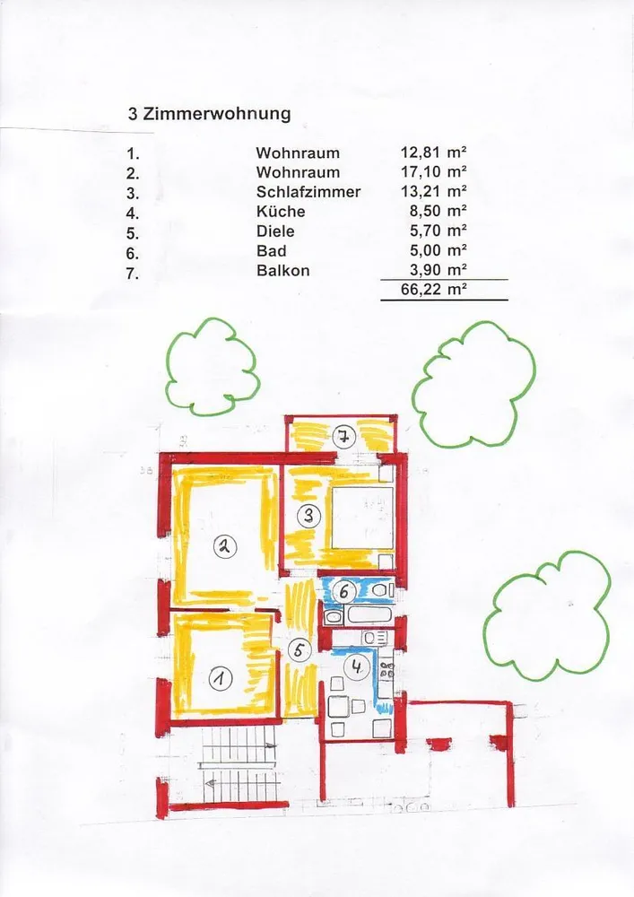 3 room apartment with 66 m² in Frankfurt am Main – Photo 4