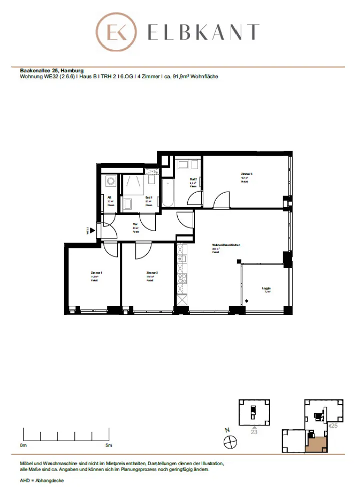 4 room apartment with 93 m² in Hamburg – Photo 3