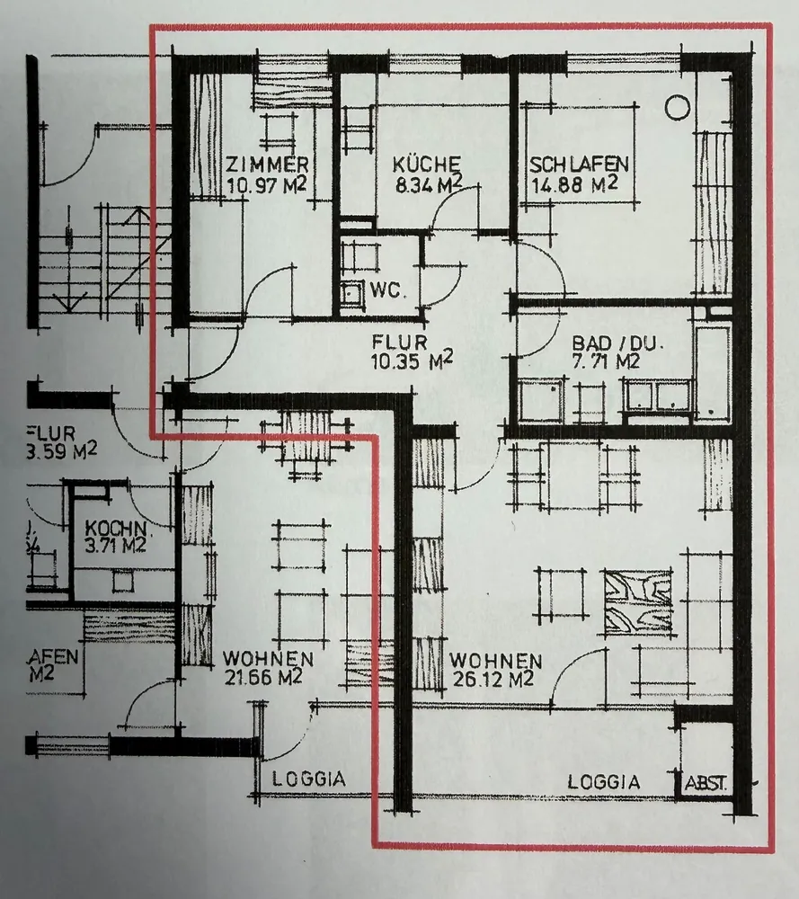3 Zimmer Wohnung mit 81 m² in Wiesbaden – Bild 2