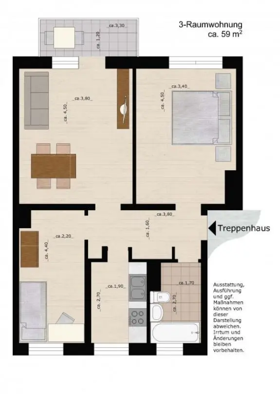 3 Zimmer Wohnung mit 58 m² in Dessau-Roßlau – Bild 4