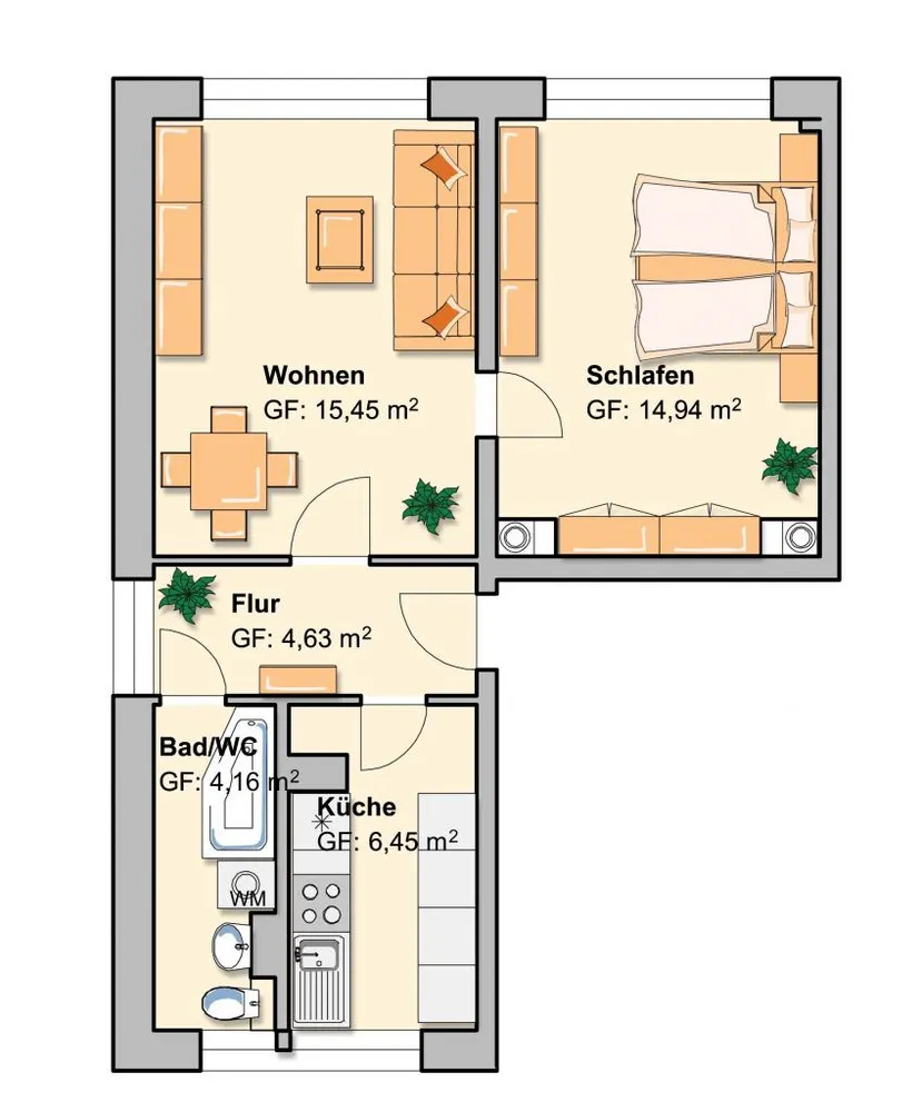 2 Zimmer Wohnung mit 48 m² in Werdau – Bild 4