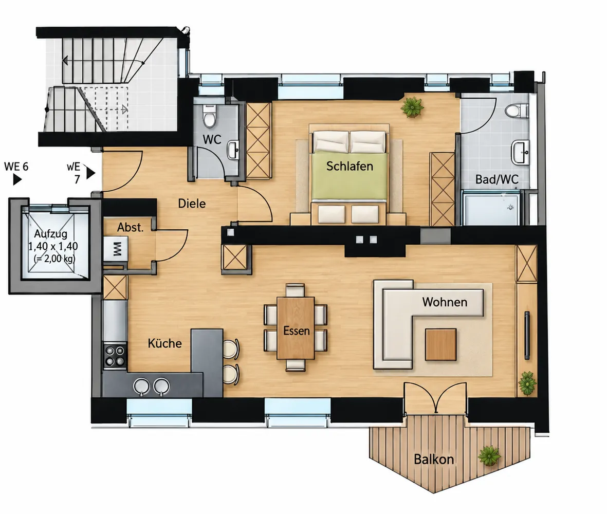 2 Zimmer Wohnung mit 73 m² in Essen – Bild 2