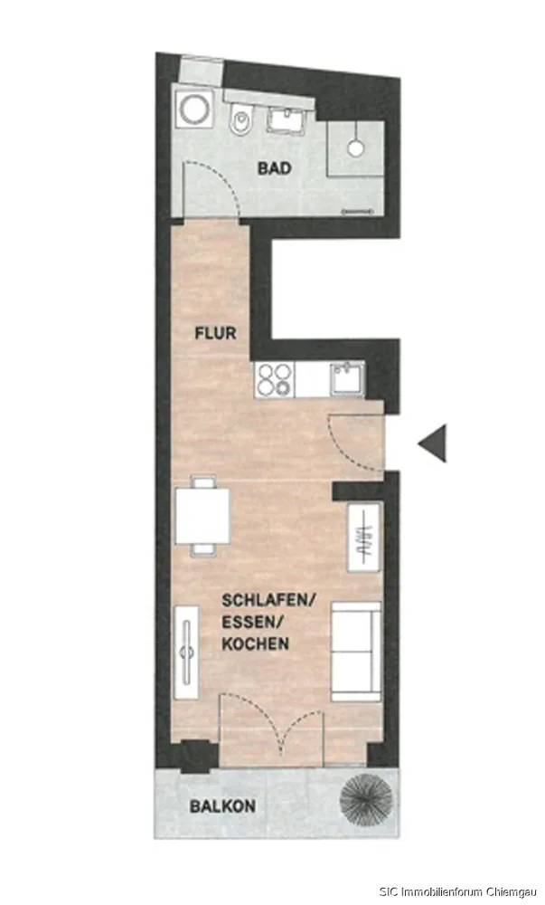 1 Zimmer Wohnung mit 34 m² in Traunstein – Bild 7