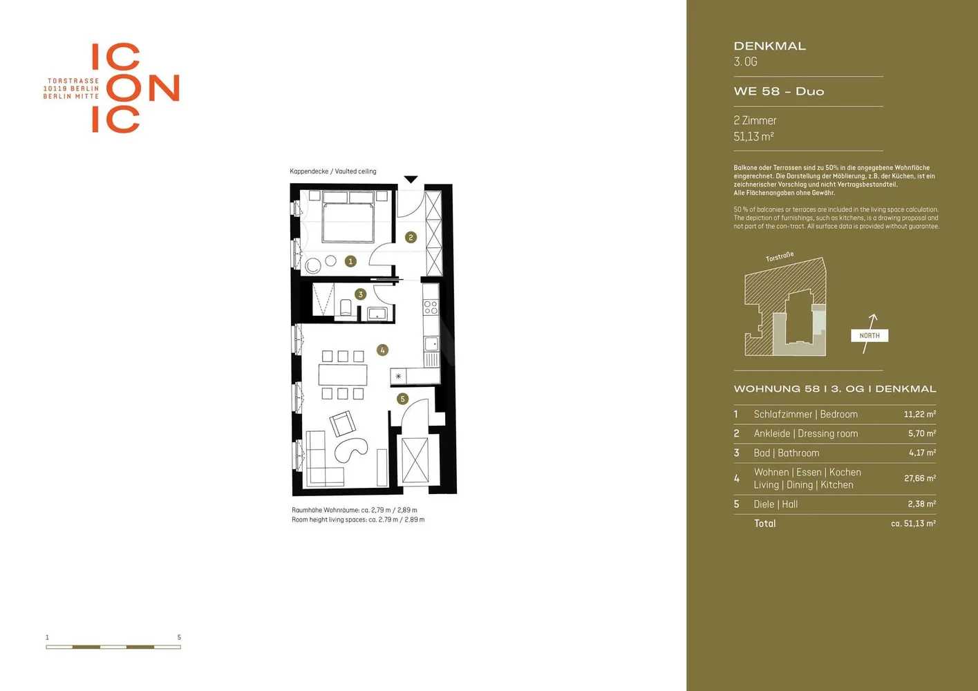 2 Zimmer Wohnung mit 51 m² in Berlin – Bild 1