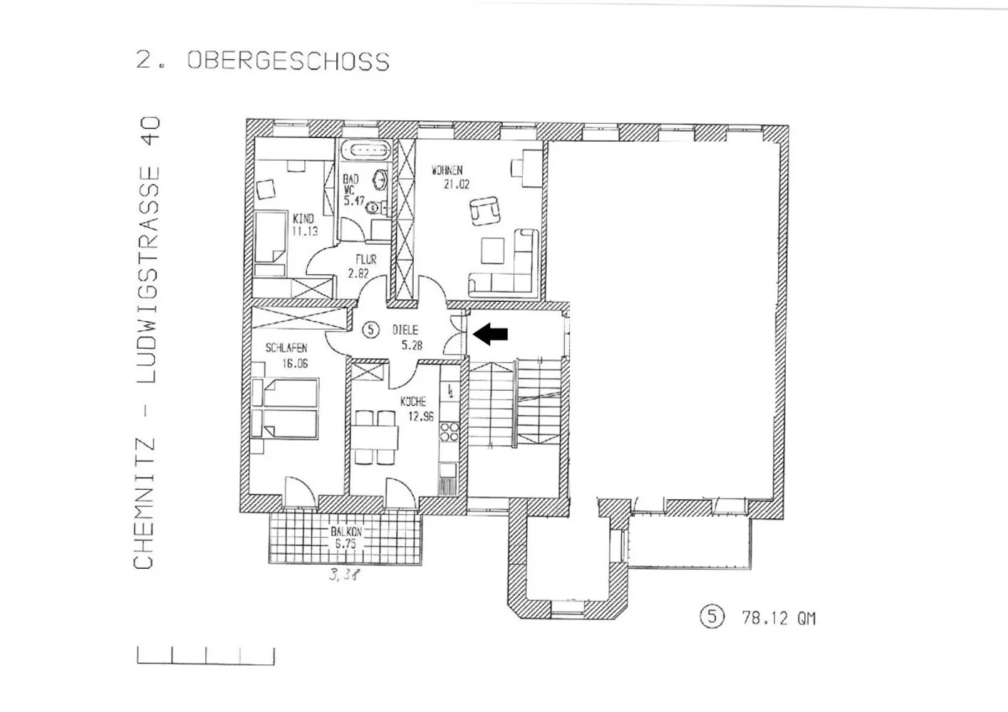 3 room apartment with 78 m² in Chemnitz – Photo 3