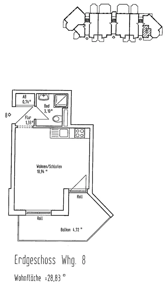 1 room apartment with 29 m² in Frankfurt am Main – Photo 2