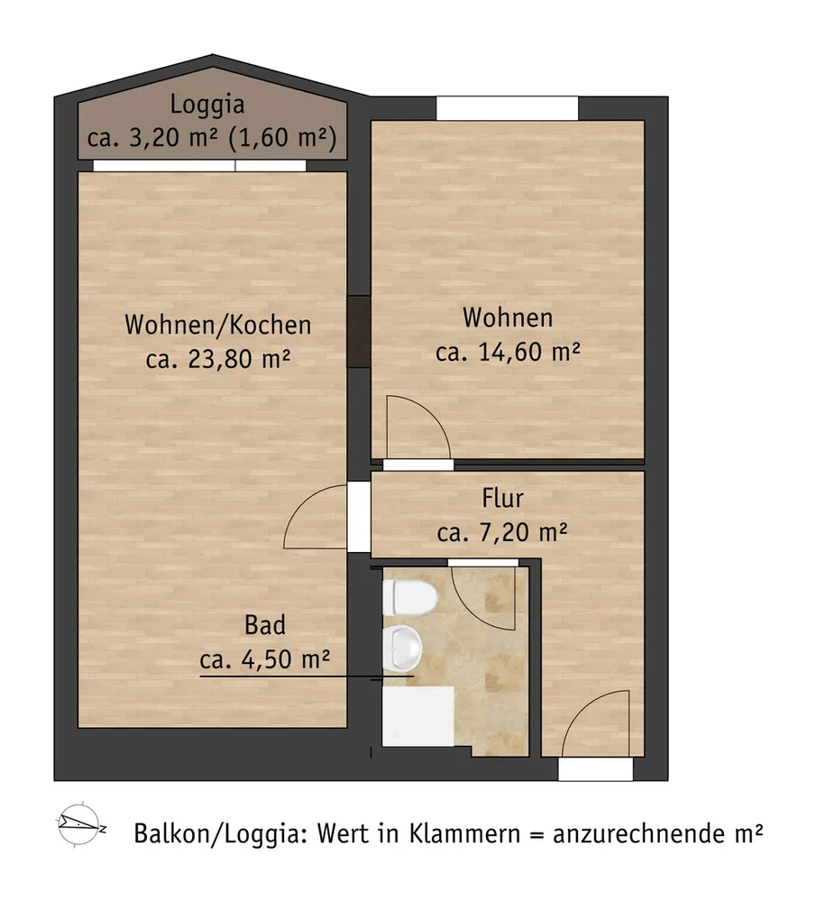 2 Zimmer Wohnung mit 52 m² in Pirna – Bild 3