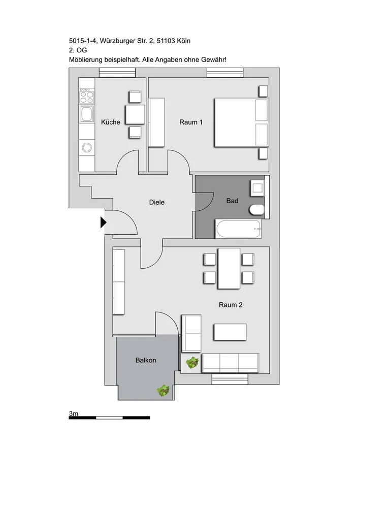 2 Zimmer Wohnung mit 66 m² in Köln – Bild 3