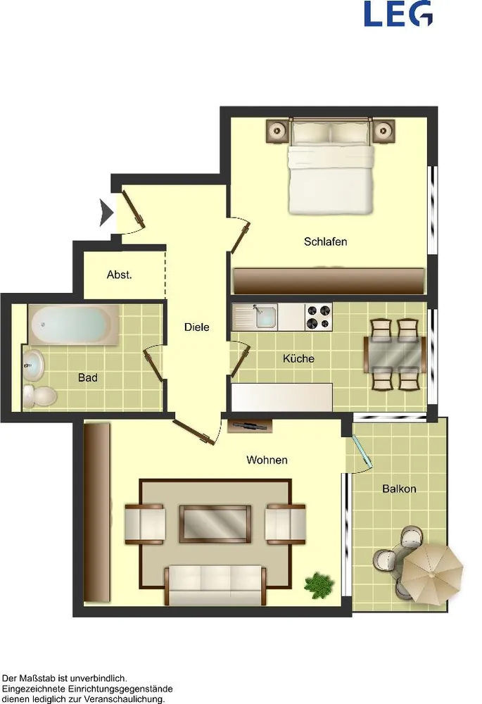 2 room apartment with 55 m² in Düsseldorf – Photo 1
