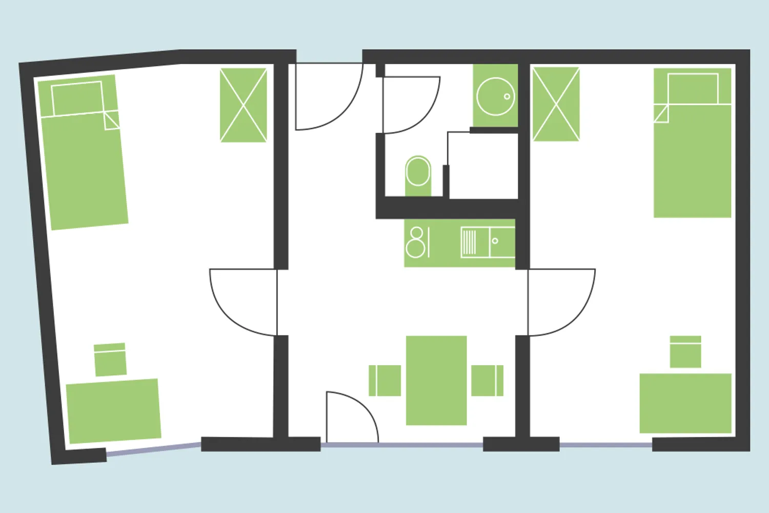 2 Zimmer Wohnung mit 44 m² in Augsburg – Bild 2