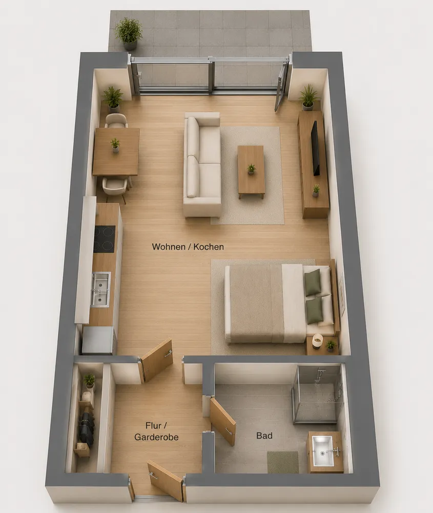 1 Zimmer Wohnung mit 38 m² in Münster – Bild 8