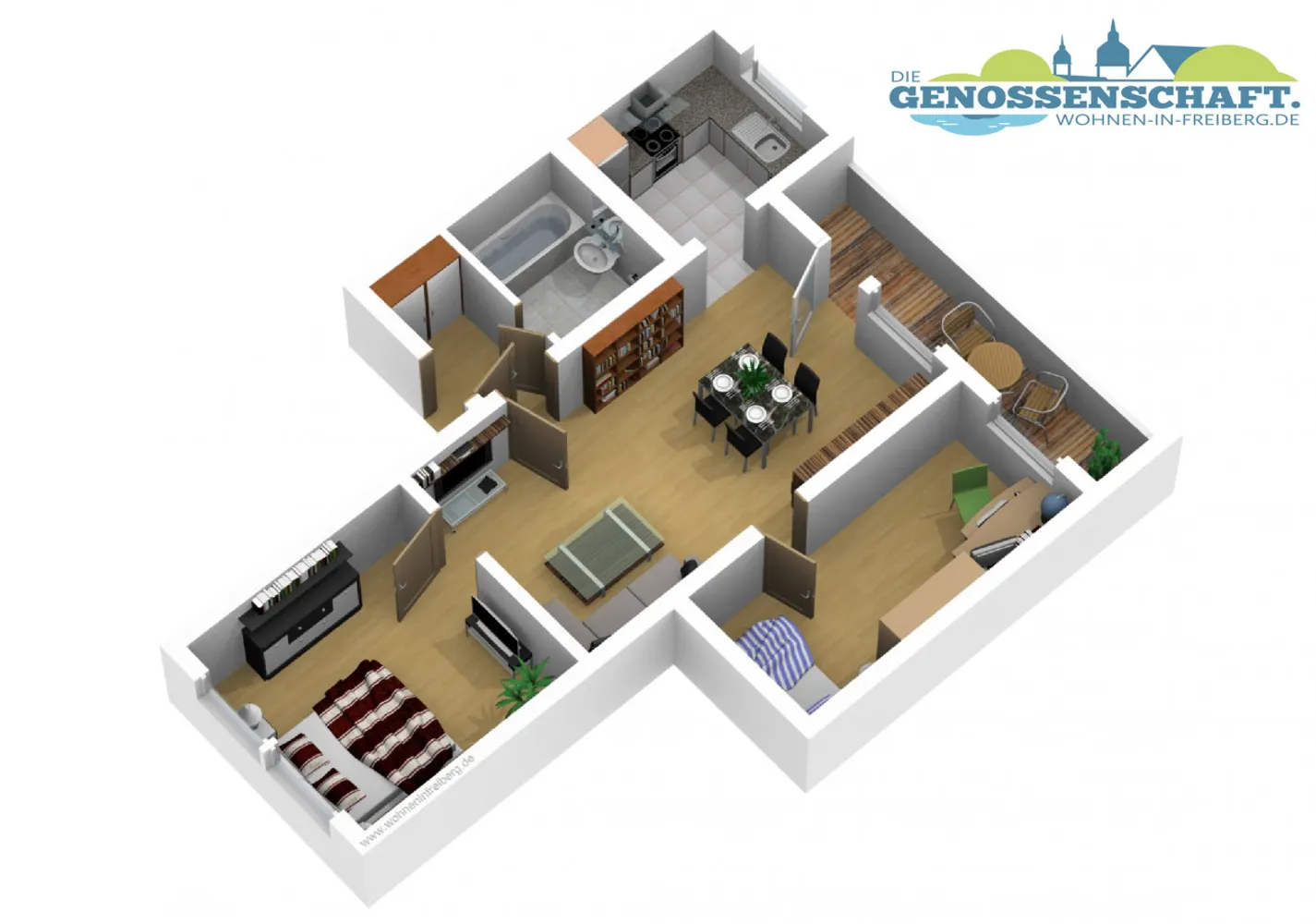 3 room apartment with 56 m² in Freiberg – Photo 2