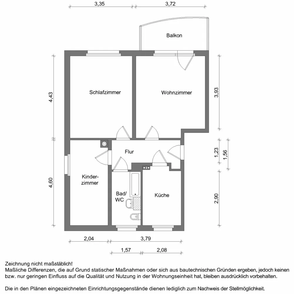 3 Zimmer Wohnung mit 59 m² in Zwickau – Bild 1