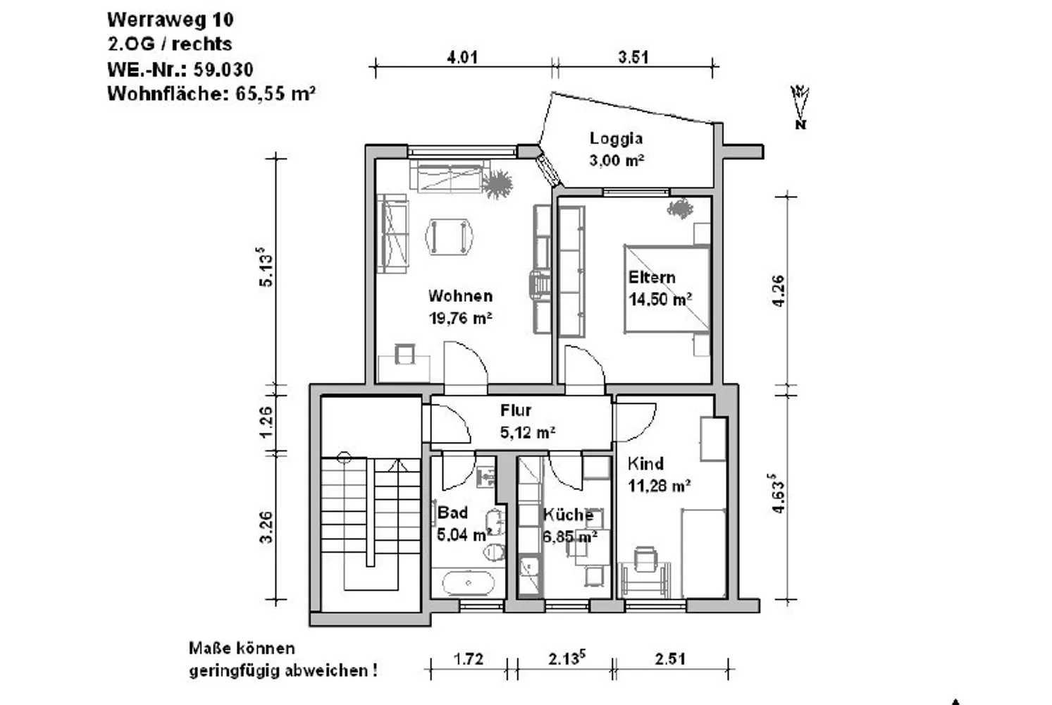 3 Zimmer Wohnung mit 66 m² in Minden – Bild 4