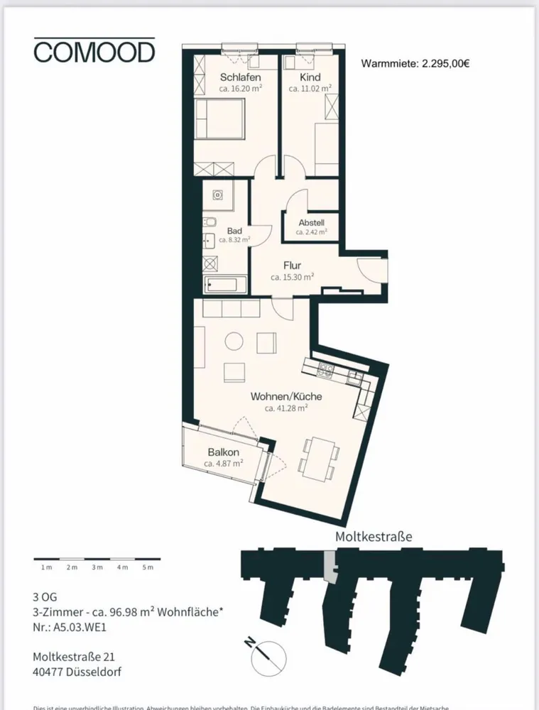 3 Zimmer Wohnung mit 97 m² in Düsseldorf – Bild 11