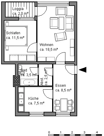 2 Zimmer Wohnung mit 54 m² in Hannover – Bild 3