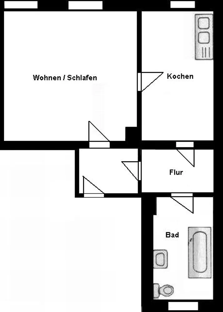 1 Zimmer Wohnung mit 44 m² in Mittweida – Bild 1