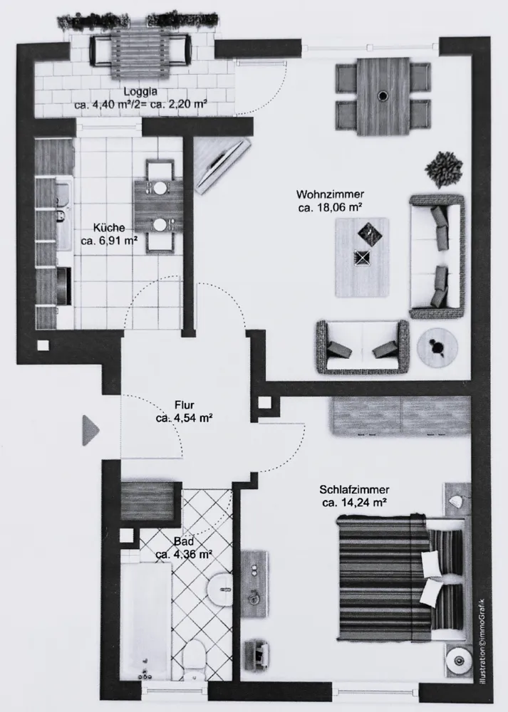 1 Zimmer Wohnung mit 14 m² in München – Bild 2