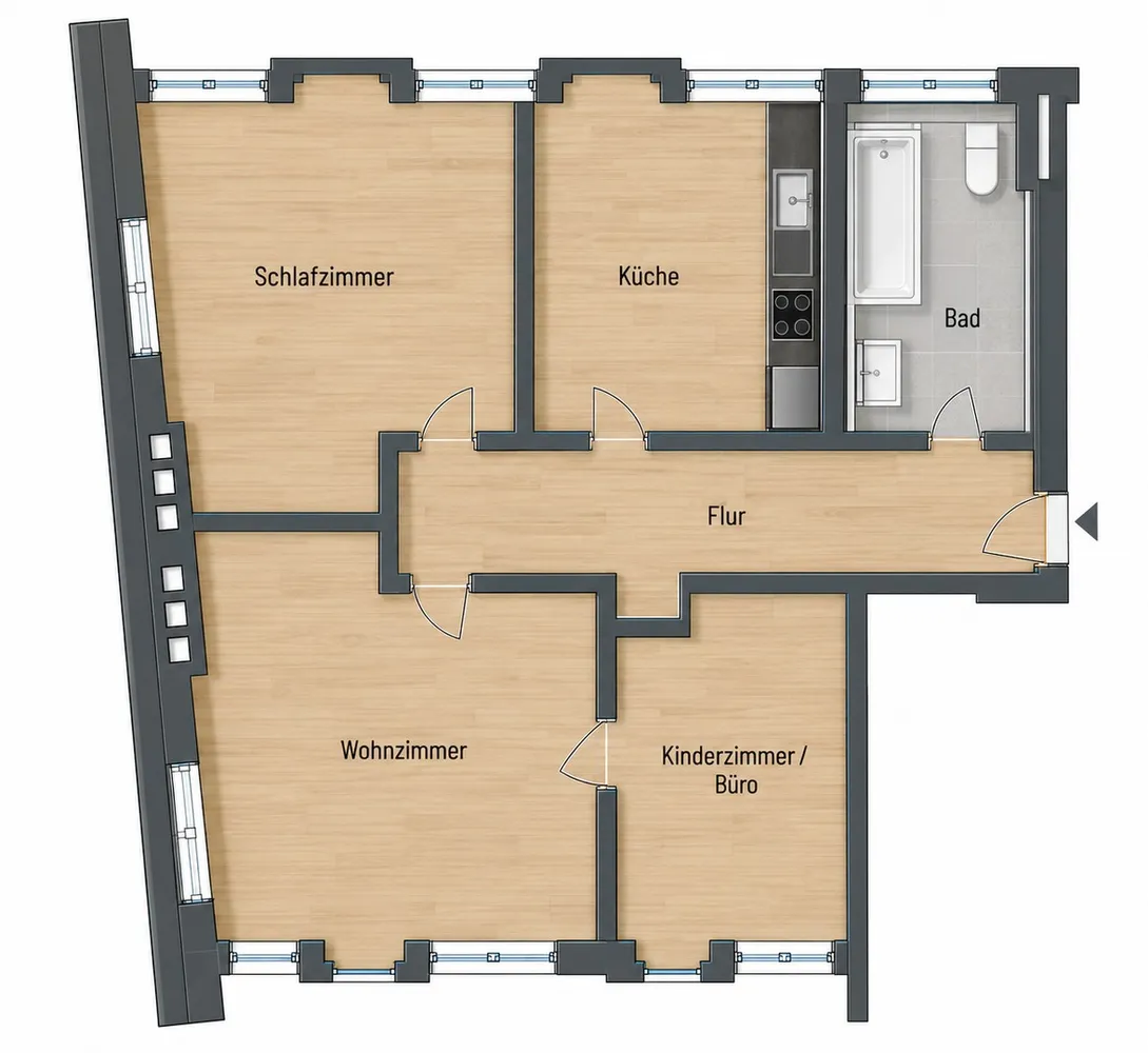 3 Zimmer Wohnung mit 65 m² in Hagen – Bild 3
