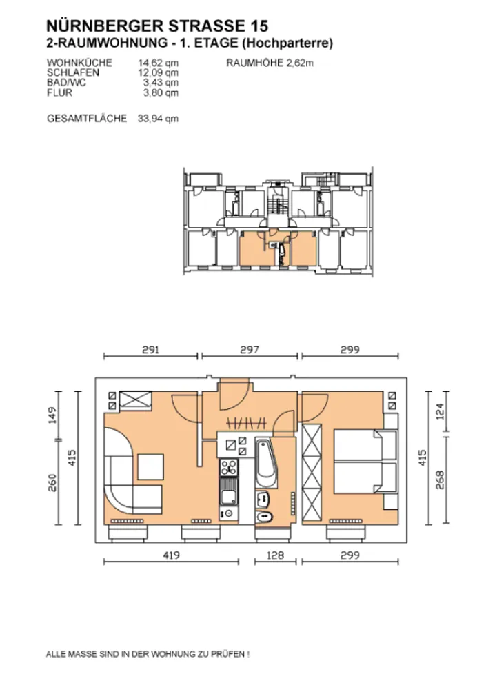 2 room apartment with 34 m² in Dresden – Photo 1
