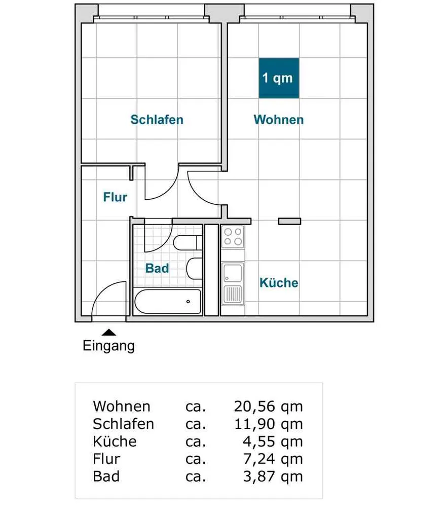 2 Zimmer Wohnung mit 48 m² in Dresden – Bild 1