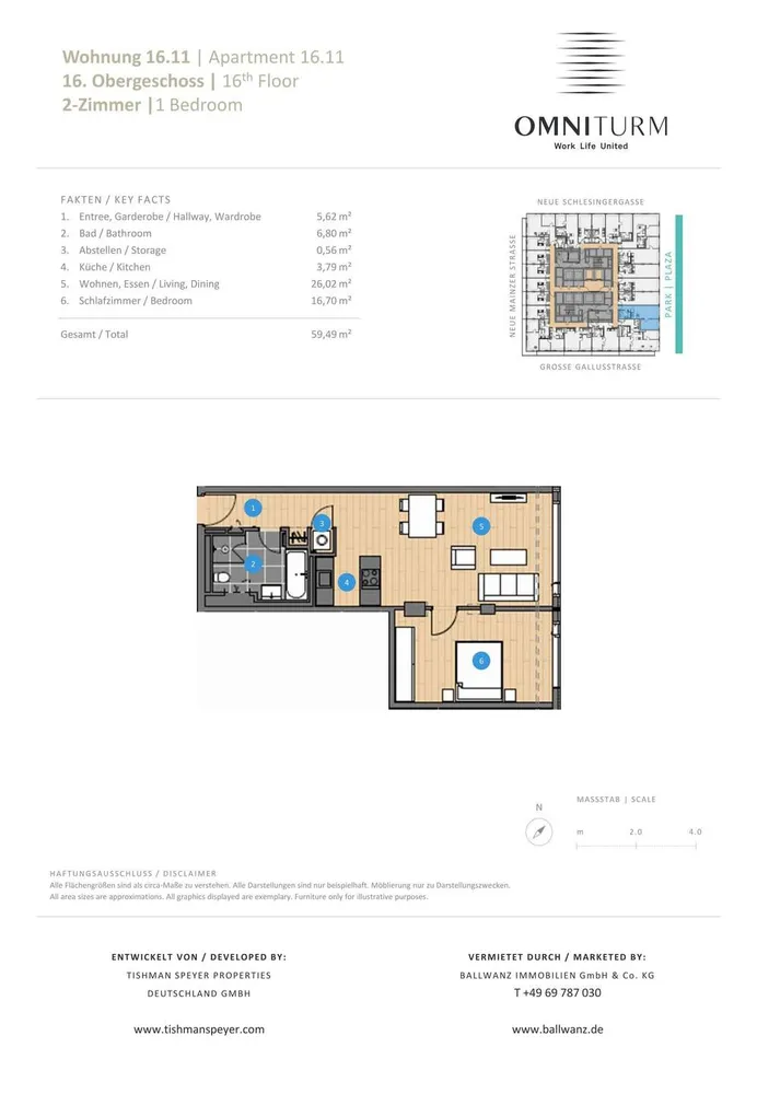 2 Zimmer Wohnung mit 59 m² in Frankfurt am Main – Bild 5