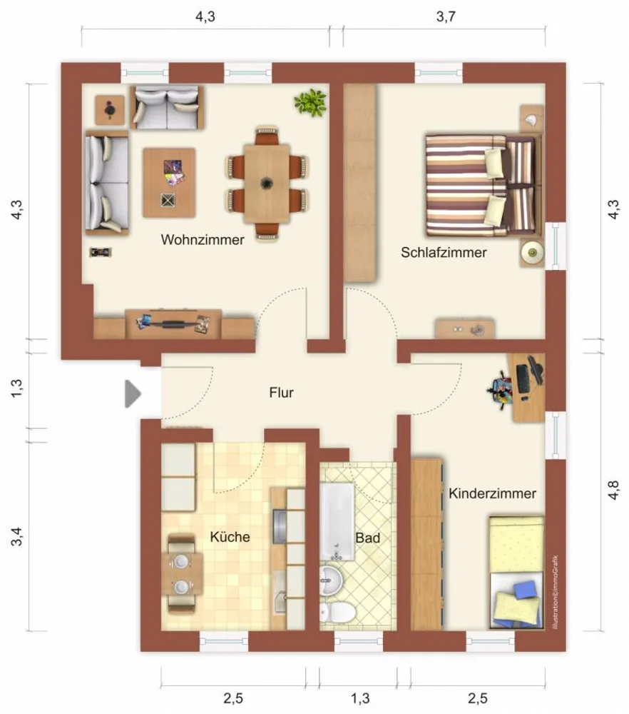 3 Zimmer Wohnung mit 65 m² in Suhl – Bild 2