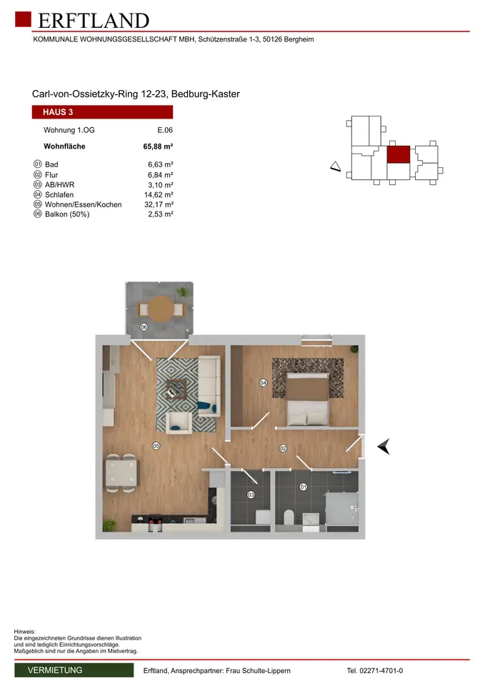 2 Zimmer Wohnung mit 66 m² in Bergheim – Bild 5