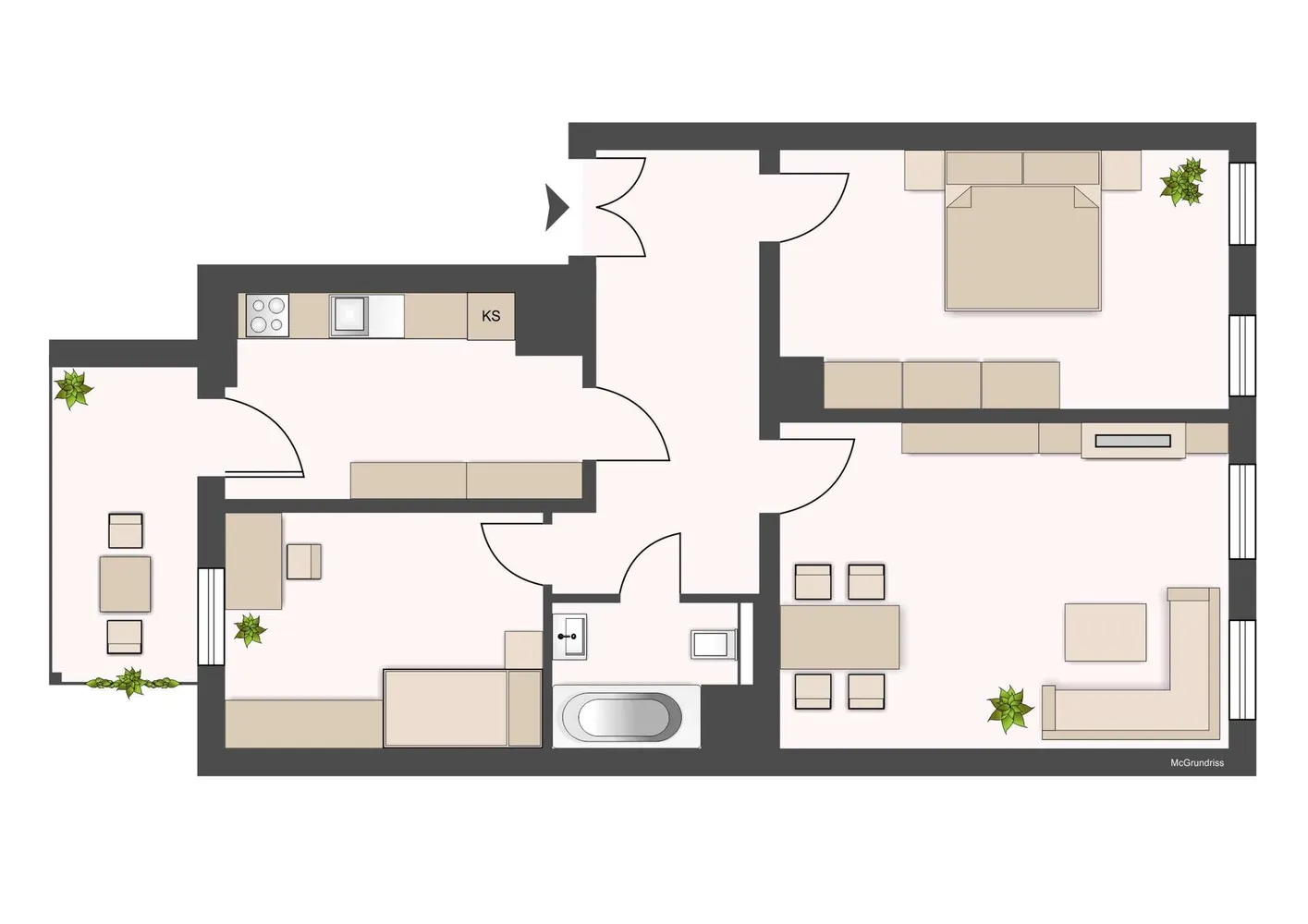 3 Zimmer Wohnung mit 61 m² in Leipzig – Bild 2