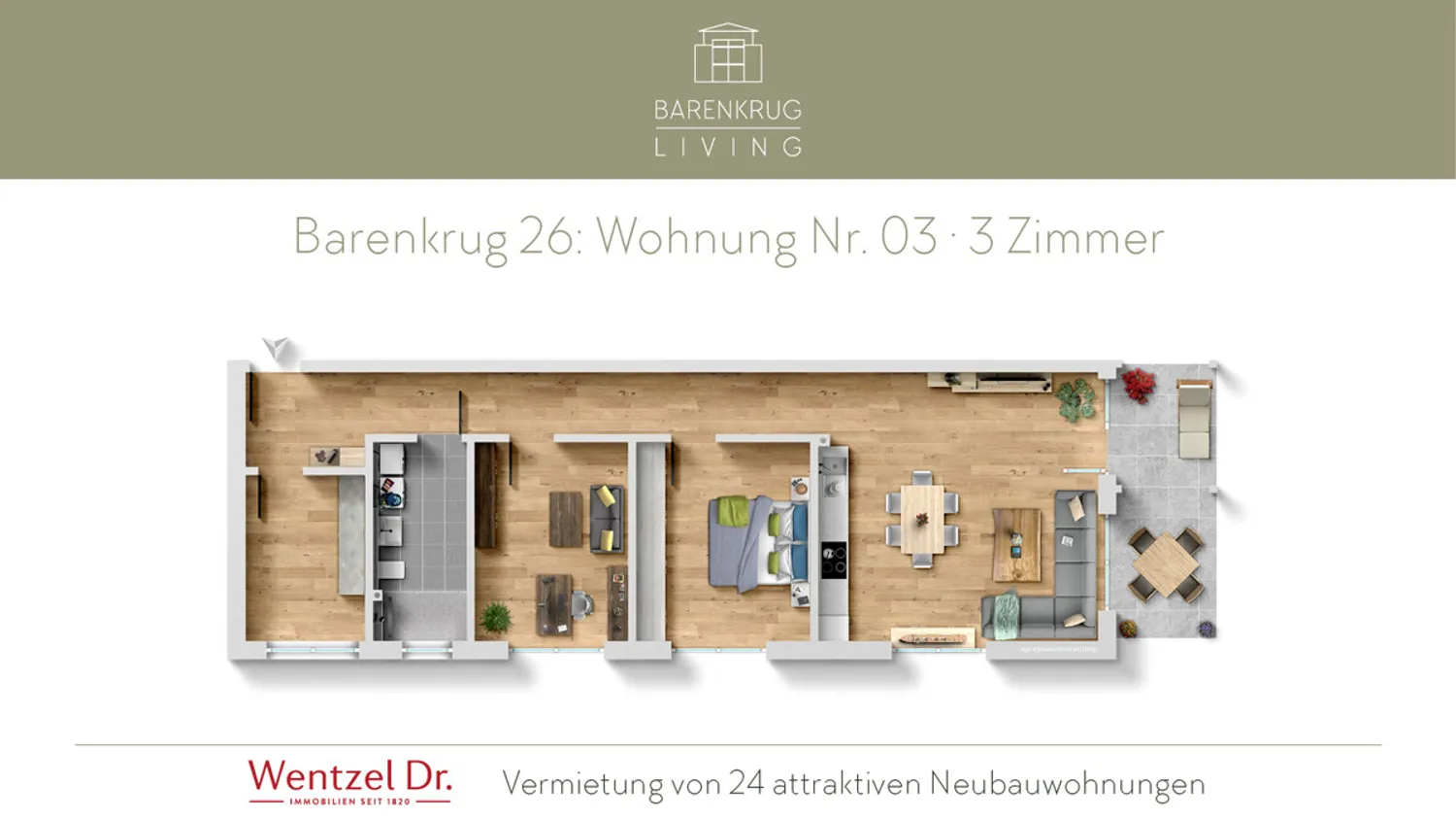 3 Zimmer Wohnung mit 90 m² in Hamburg – Bild 2