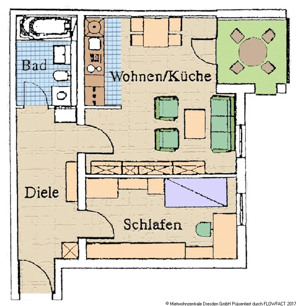 2 Zimmer Wohnung mit 48 m² in Dresden – Bild 2