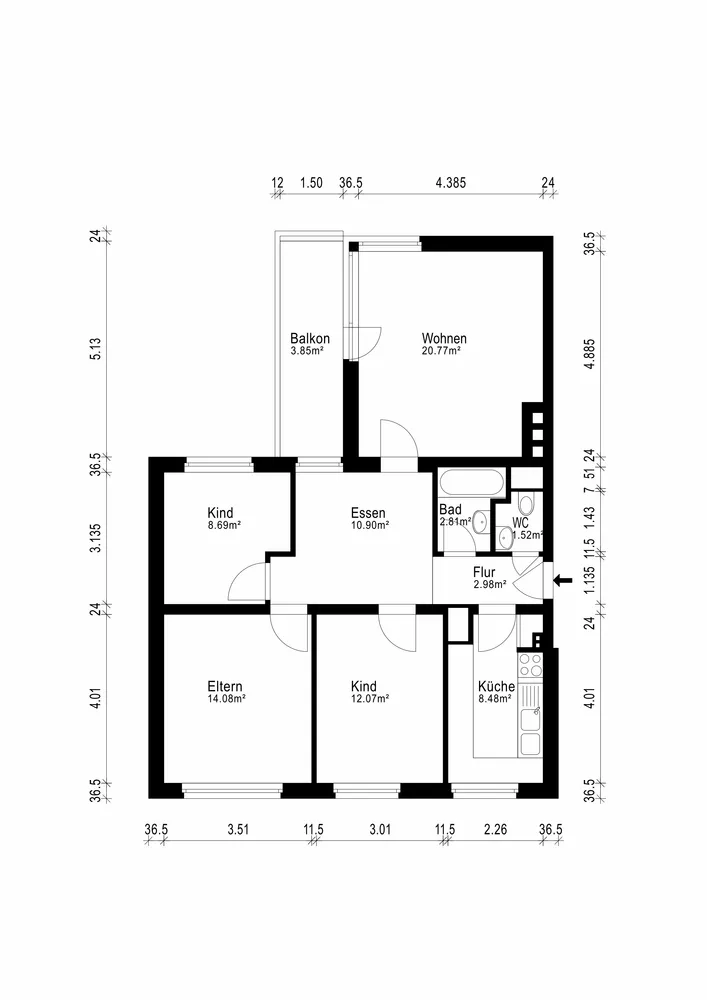 4 Zimmer Wohnung mit 87 m² in Hildesheim – Bild 7