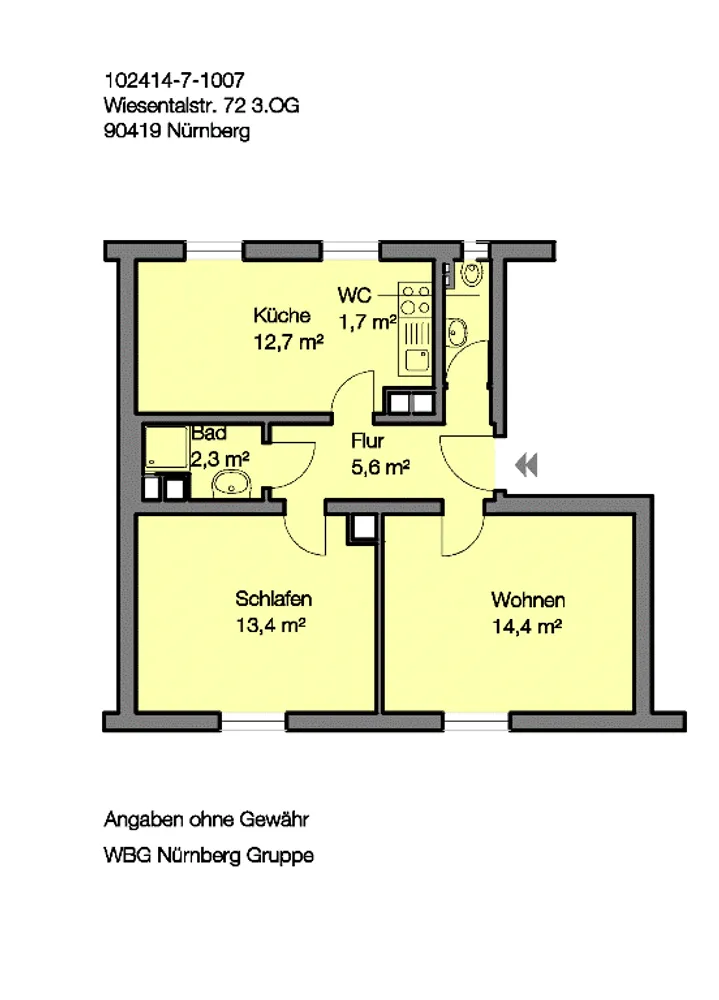 2 Zimmer Wohnung mit 50 m² in Nürnberg – Bild 8