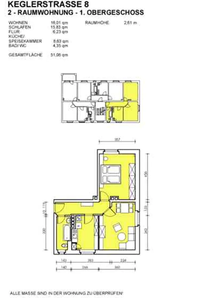 2 Zimmer Wohnung mit 51 m² in Dresden – Bild 2