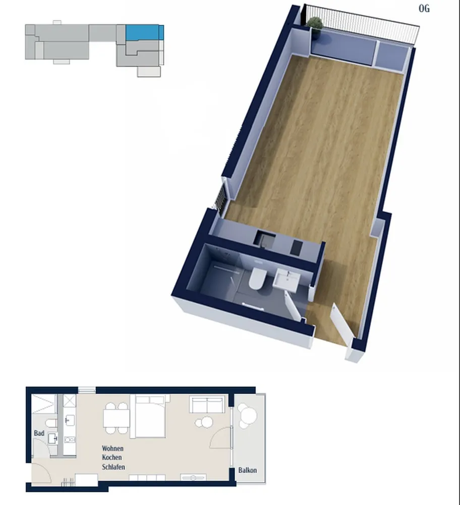 1 room apartment with 40 m² in Munich – Photo 10