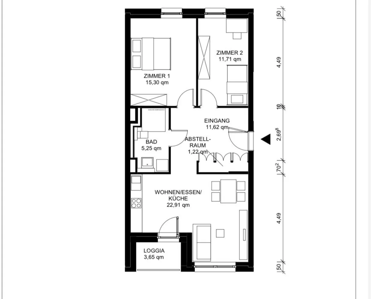 3 Zimmer Wohnung mit 70 m² in Heidelberg – Bild 1