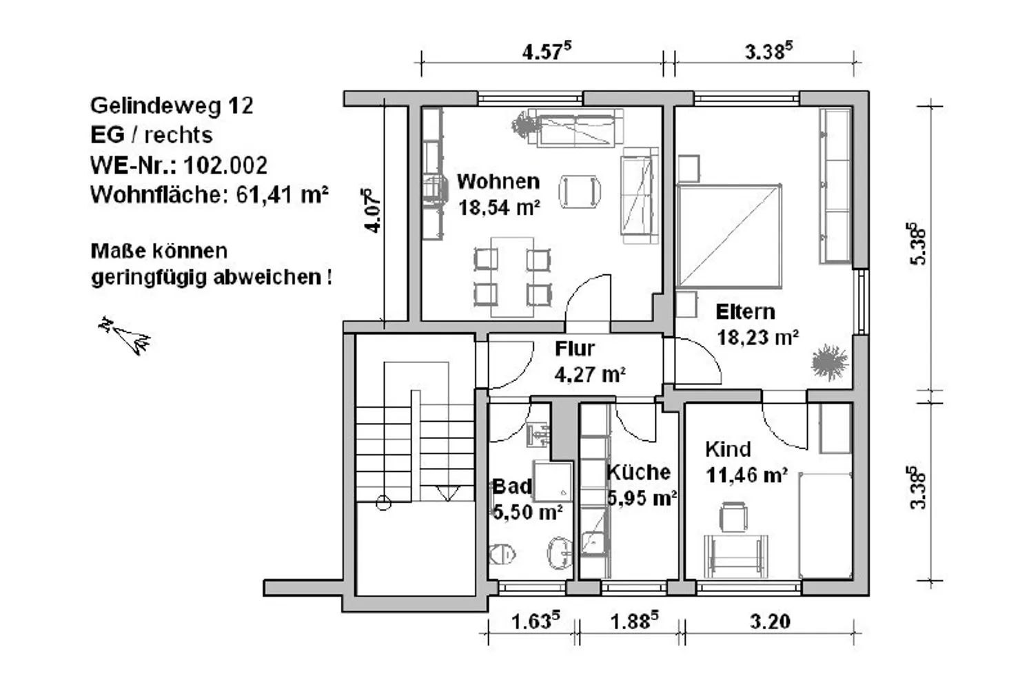 2 Zimmer Wohnung mit 52 m² in Minden – Bild 7