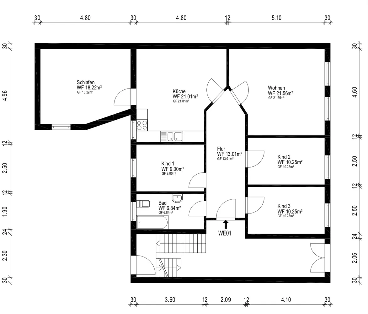 5 Zimmer Wohnung mit 110 m² in Dessau-Roßlau – Bild 6