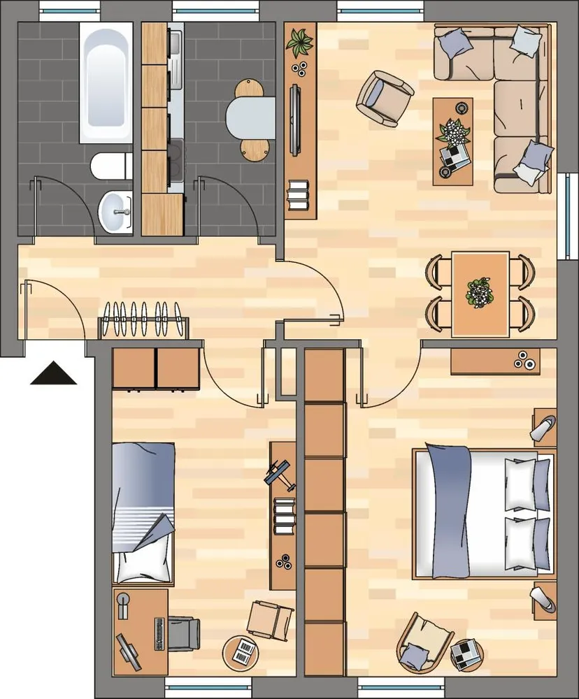 3 Zimmer Wohnung mit 52 m² in Hamm – Bild 1