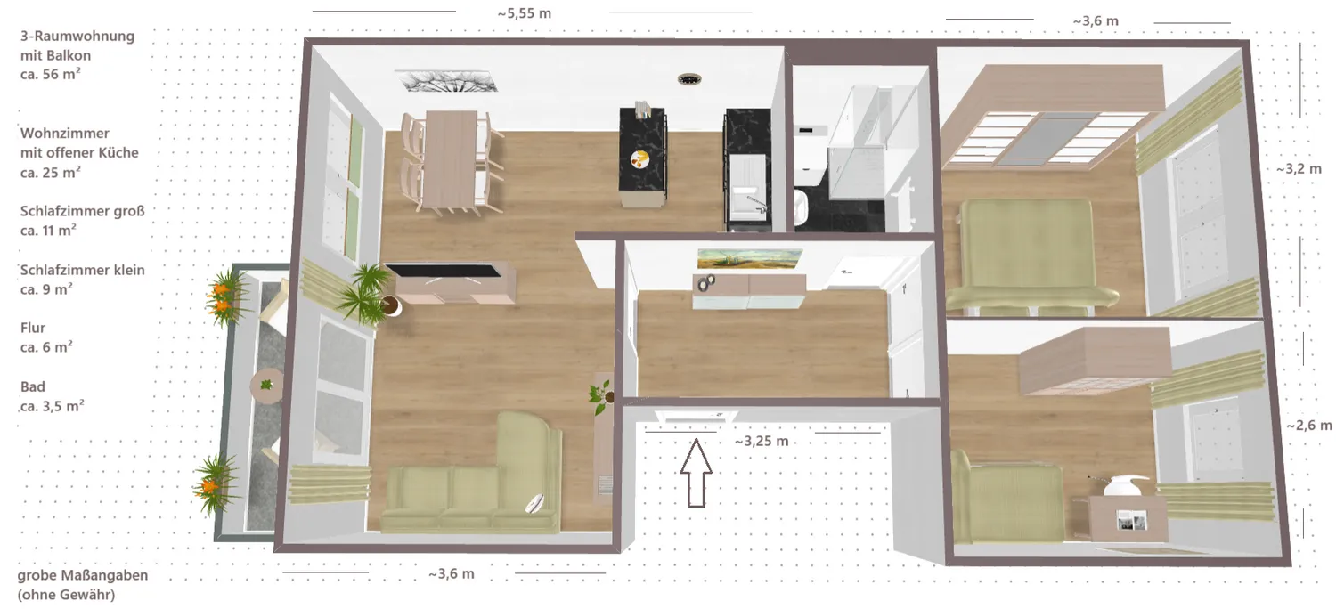 3 Zimmer Wohnung mit 56 m² in Halle (Saale) – Bild 9