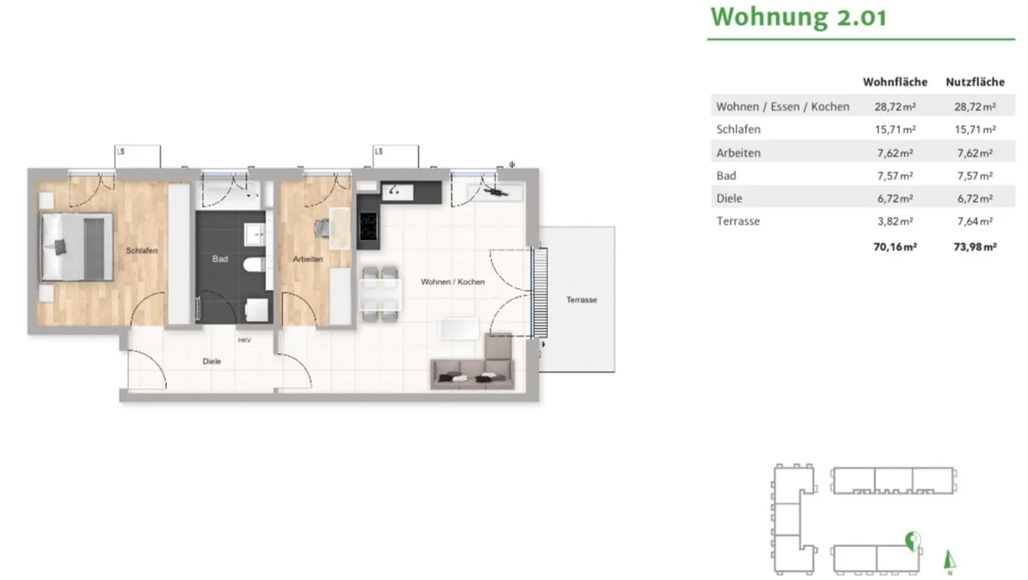 3 Zimmer Wohnung mit 70 m² in München – Bild 3